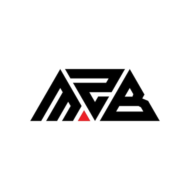 MZB triangle letter logo design with triangle shape MZB triangle logo design monogram MZB triangle vector logo template with red color MZB triangular logo Simple Elegant and Luxurious Logo MZB