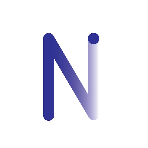 N alfabet bogstav logo ikon