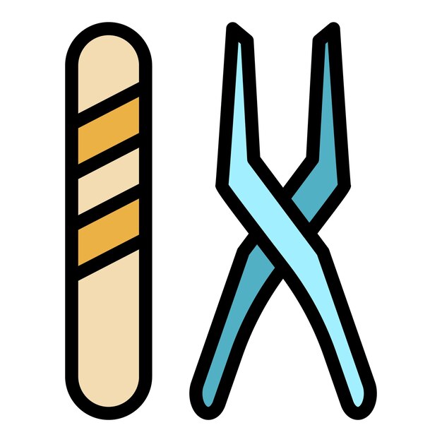 nails instruments icon outline nails instruments vector icon color flat isolated