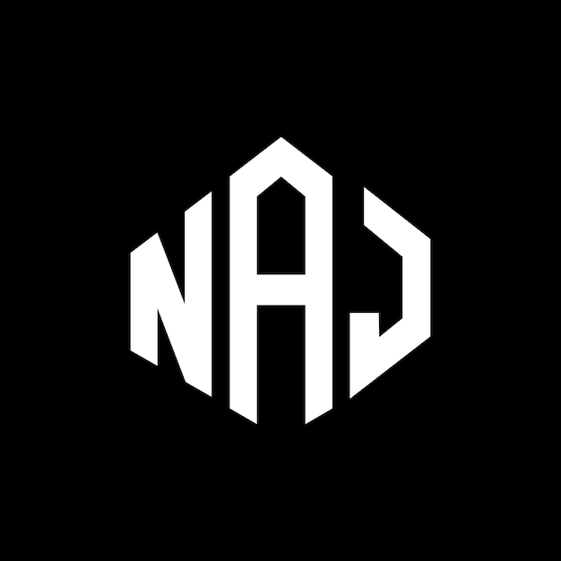 NAJ letter logo design with polygon shape NAJ polygon and cube shape logo design NAJ hexagon vector logo template white and black colors NAJ monogram business and real estate logo