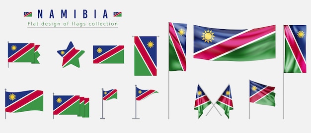 Namibia flag flat design of flags collection