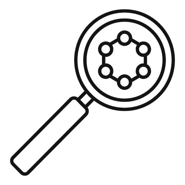 nanotechnology magnifier icon outline nanotechnology magnifier vector icon for web design isolated on white background