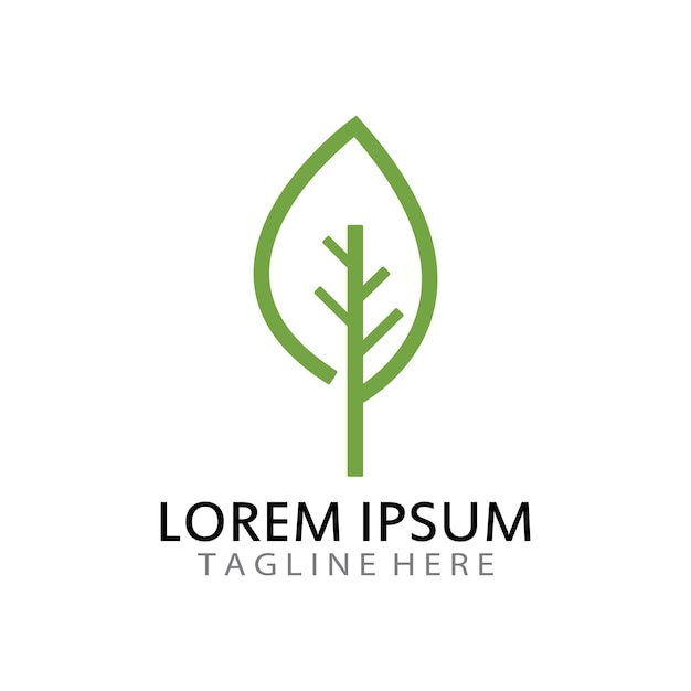 Natural green leaf logo icon template