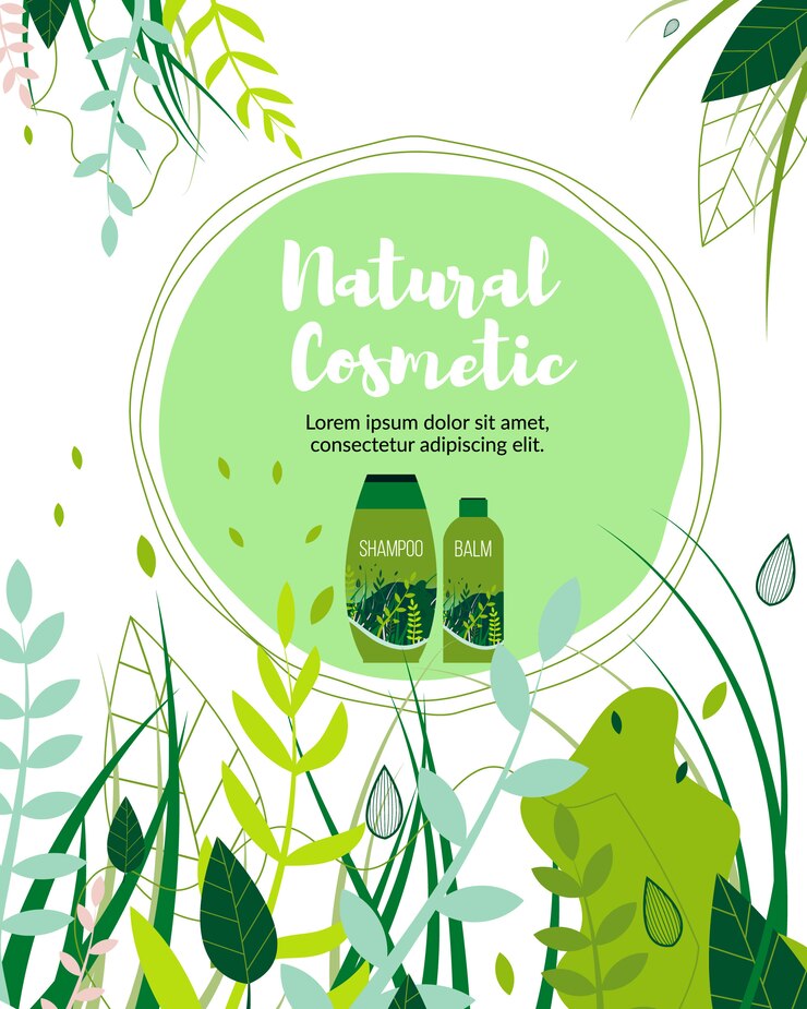 Vektör natural herbal cosmetic organic products business.