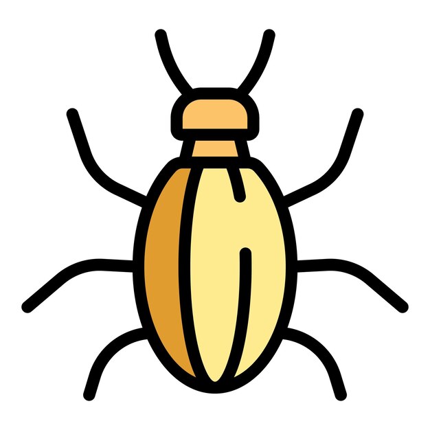 Nature bug icon Outline nature bug vector icon color flat isolated