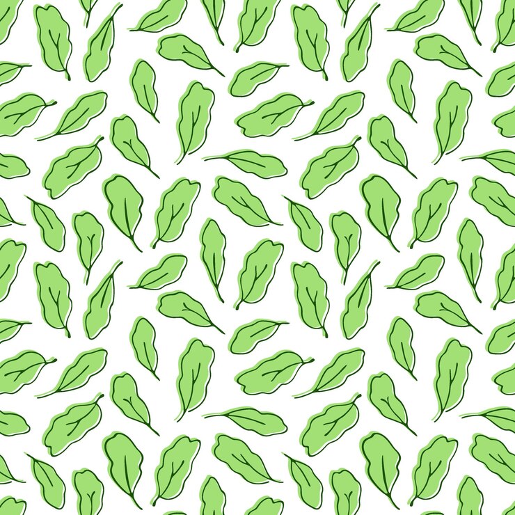 Nature green background monochrome leaves  seamless pattern
