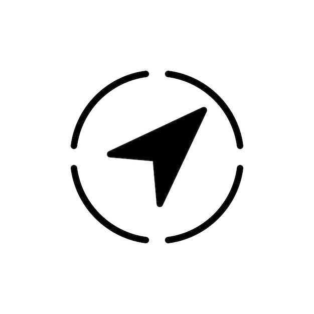 navigation icon set compass tool arrow vector symbol gps north directional arrow sign in black filled and outlined style