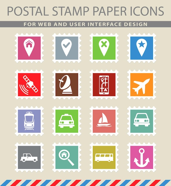 Navigation symbols on mail paper icons