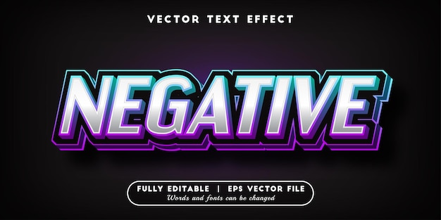 Negative text effect with editable text style