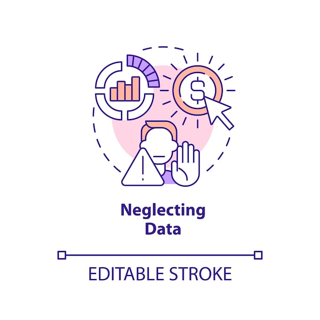 neglecting data concept icon