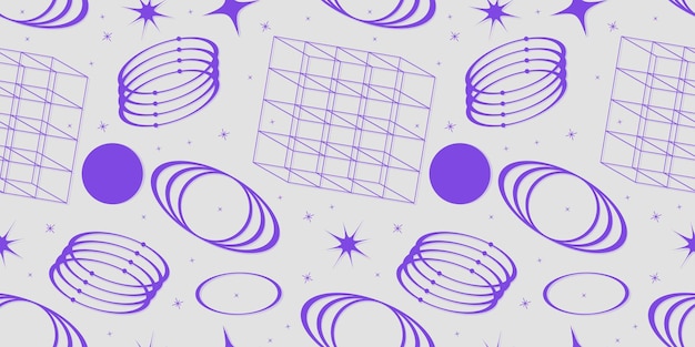 Neo Y2k Vector Seamless Pattern Backgrounds