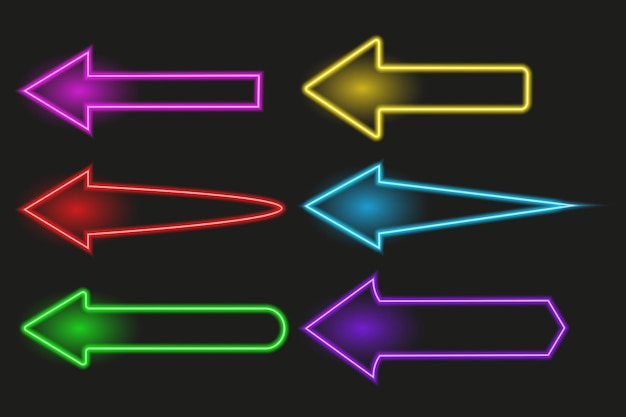 Neon Arrows A Collection of Colorful Glowing Directional Signs