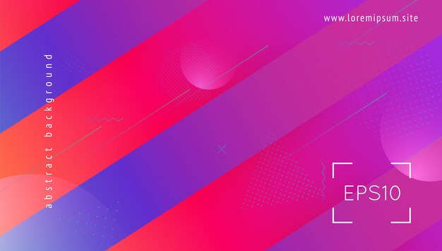 Neon Background. Commercial Composition. Art Landing Page. Hipster Page. Flat Dynamic Layout. Geometric Poster. Violet Memphis Banner. Abstract Journal. Magenta Neon Background