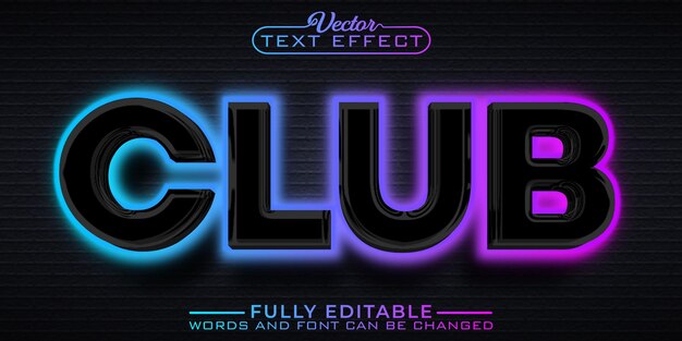 Neon Club Editable Text Effect Template