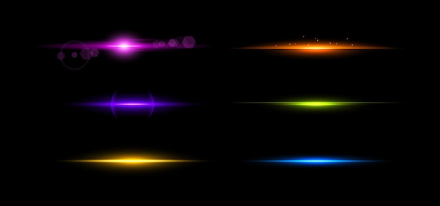 neon dividers glow backlight separators electric laser surf items bright party lines light borders illustration of neon futuristic light vector