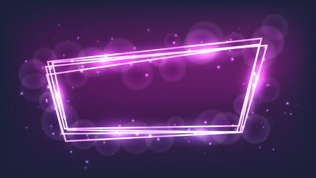 Neon frame with shining effects and sparkles