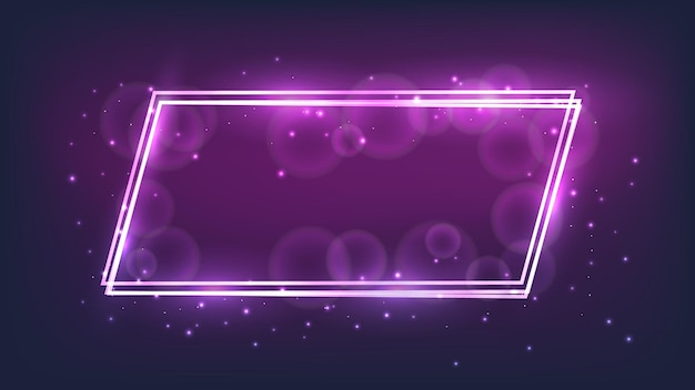 Neon frame with shining effects and sparkles
