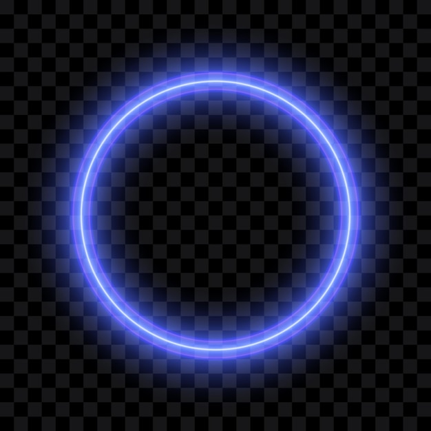 Neon glowing ring circle frame vector illustration