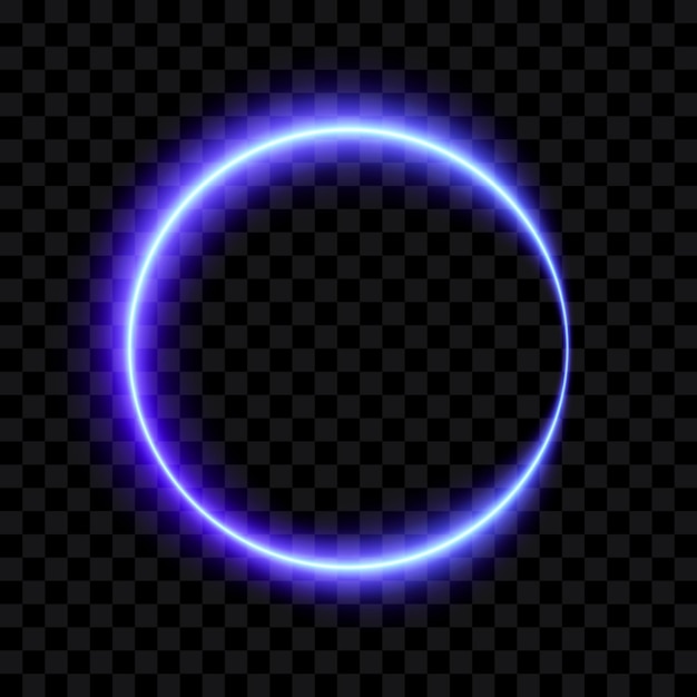 Neon glowing ring circle frame vector illustration