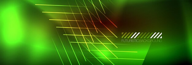 Neon glowing techno lines hitech futuristic abstract background template with lines