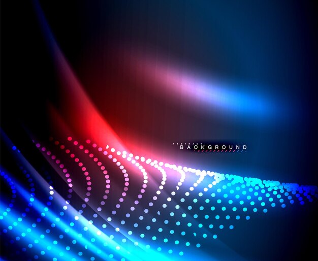 Neon glowing techno lines hitech futuristic abstract background template with square shapes