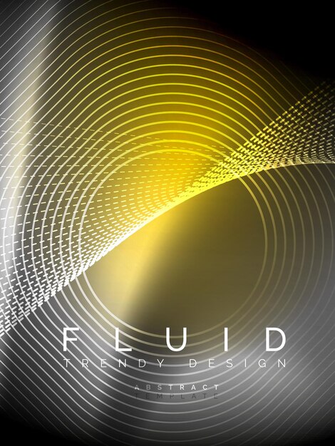 Neon glowing wave magic energy and light motion background Vector illustration