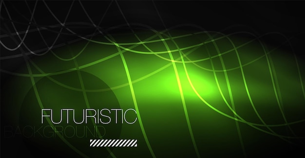 Neon lines wave background Abstract composition