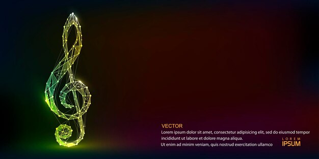 Neon musicMusical notes Continuous line drawingVector illustration