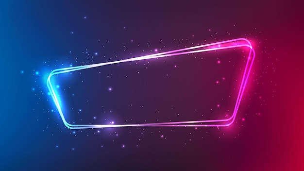 Neon rounded double frame with shining effects