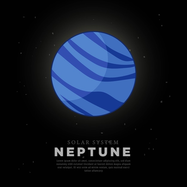 neptune planet vector image with space background