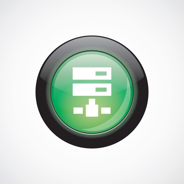 Net drive glass sign icon green shiny button. ui website button