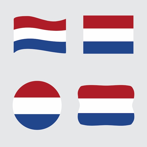 Netherlands Holland flag 4 shapes