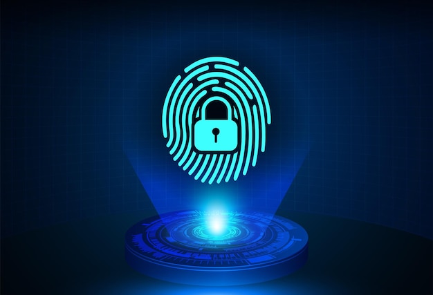 Netværk med fingeraftryk som cyber security baggrund