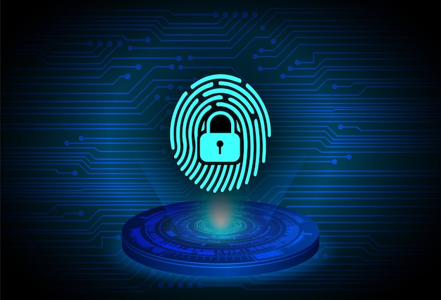 Netværk med fingeraftryk som cyber security baggrund