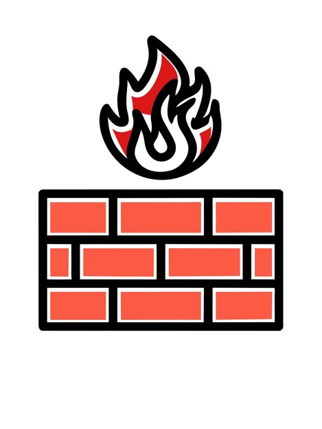 Netværkssikkerheds firewall vektor grafik illustration EPS kildefilformat tabsfri skalering ikon
