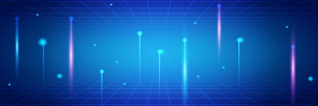 Netværksteknologi digital mørkeblå farverig designbanner