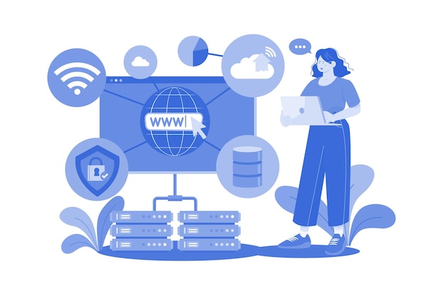 Network Administrator Illustration concept on a white background