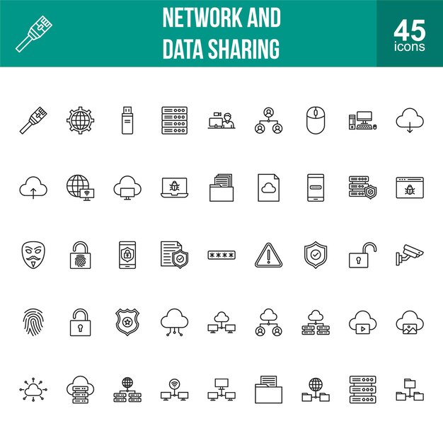 Network and Data Sharing Icons