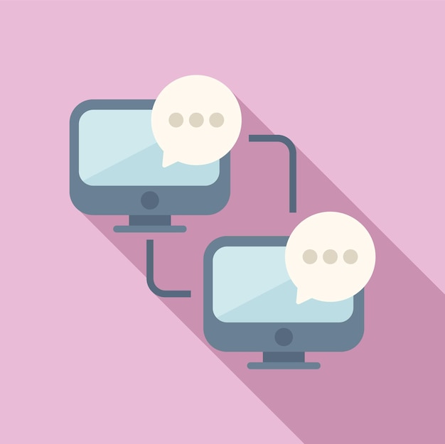 Network chat group icon flat vector Content contact Mobile internet