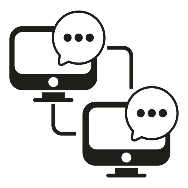 Network chat group icon simple vector Content contact Mobile internet