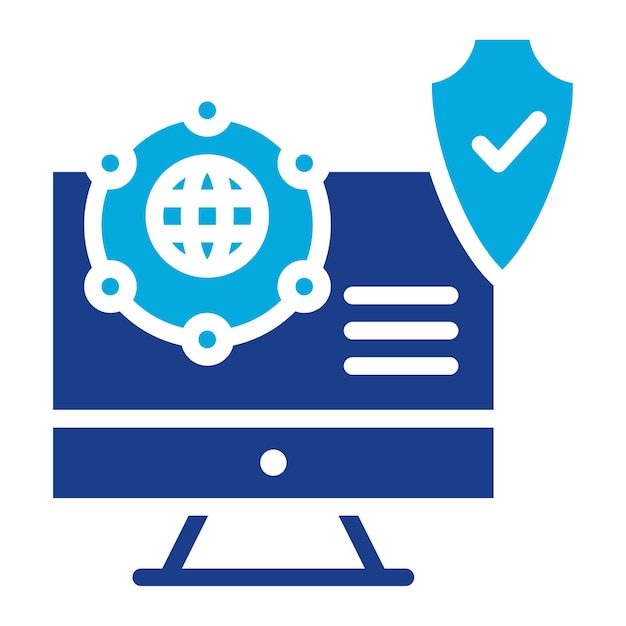 Network Data Protection Flat Illustration