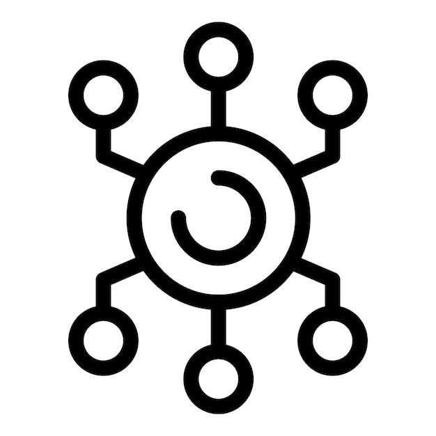 network hub connecting nodes representing data sharing system
