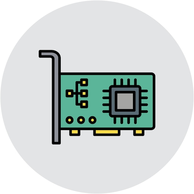 Network Interface Card Vector Illustration Style