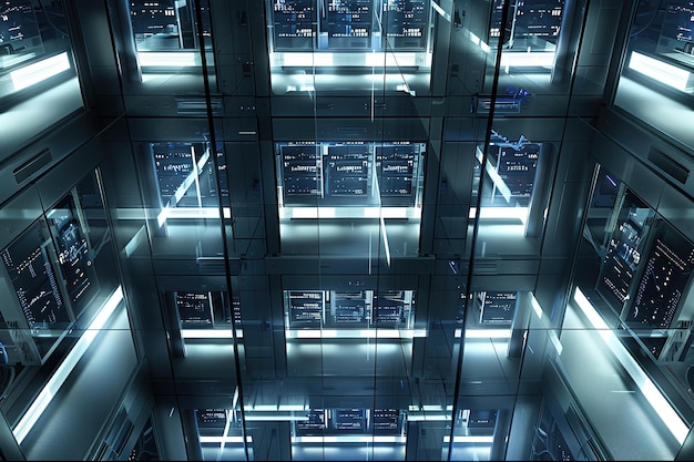network workstation server room concept 3d illustration