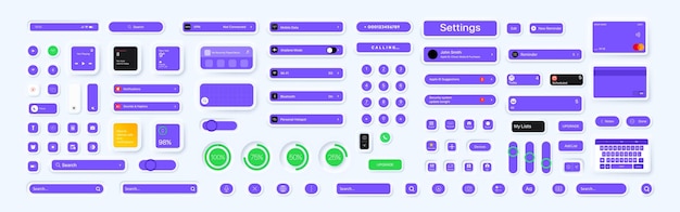 neumorphism button set. application elements. neumorphism style. vector line icon for business and advertising