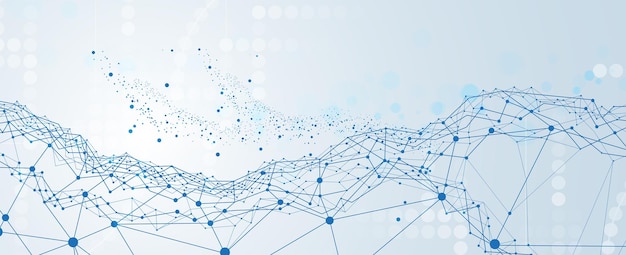 Neural network concept Connected cells with links High technology process Abstract background