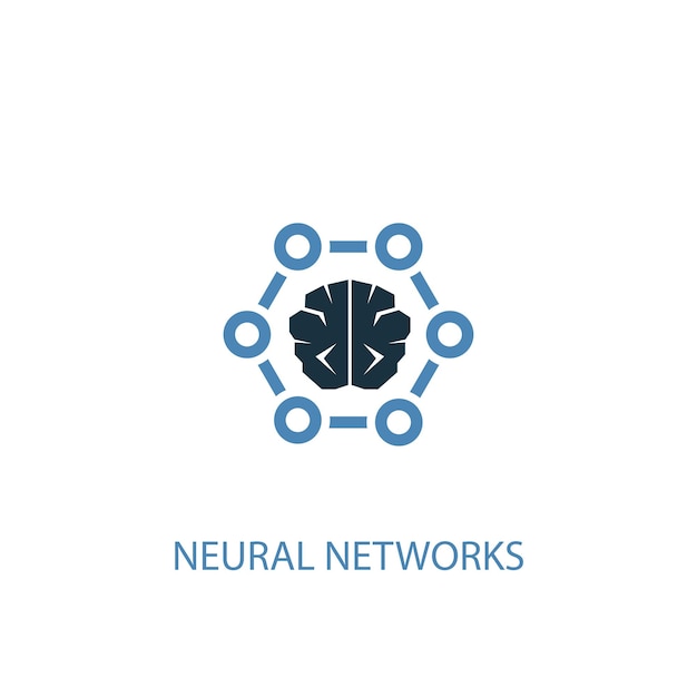 Neural networks concept 2 colored icon. Simple blue element illustration. neural networks concept symbol design. Can be used for web and mobile UI/UX