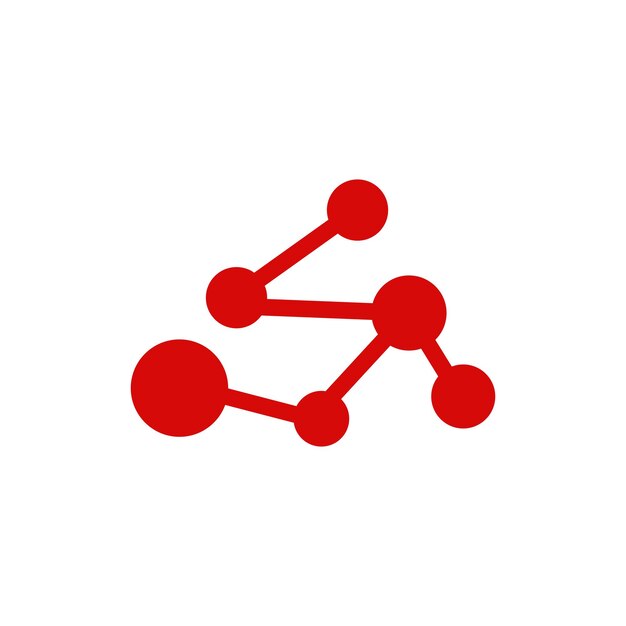 neuron logo cel dna network vector and particle technology simple illustration template design