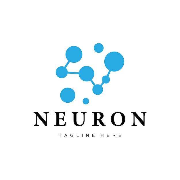 Neuron Logo Design Sundhedsillustration DNA-molekyle Nervecelle Abstrakt Enkel Illustration