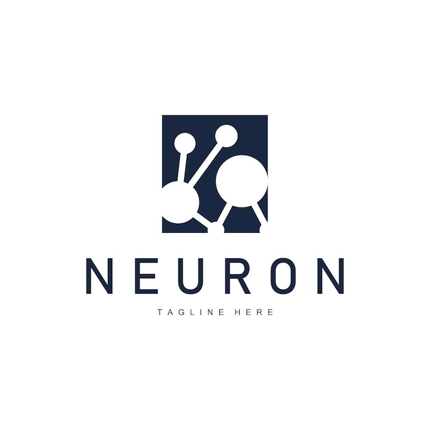 Neuron Logo Design Sundhedsillustration DNA-molekyle Nervecelle Abstrakt Enkel Illustration